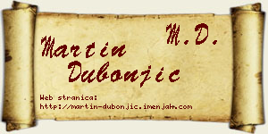 Martin Dubonjić vizit kartica